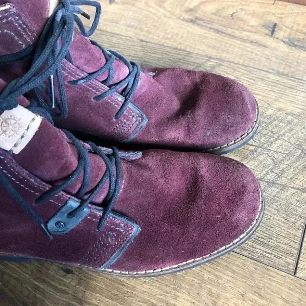 Bussola Kalahari Lady Keely Wine Ankle Lace Up Chukka Suede Red Boots: EU 38 - Picture 6 of 14